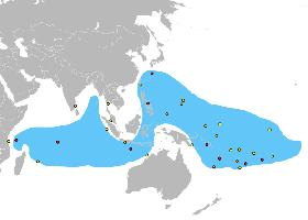 Foto: Crabul de cocotier - răspândire